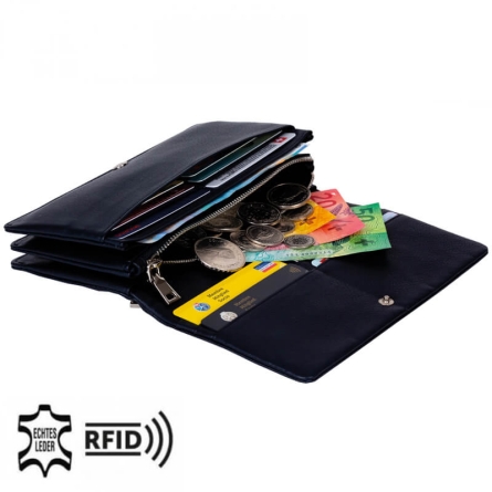 welltravel Damen-Portemonnaie mit RFID-Schutz navy