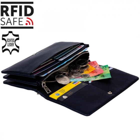 welltravel Damen-Portemonnaie mit RFID-Schutz navy